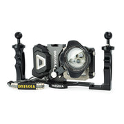 DIVEVOLK SeaTouch 4 MAX kit including 0.6X wide angle lens, expansion clamp and dual handle tray