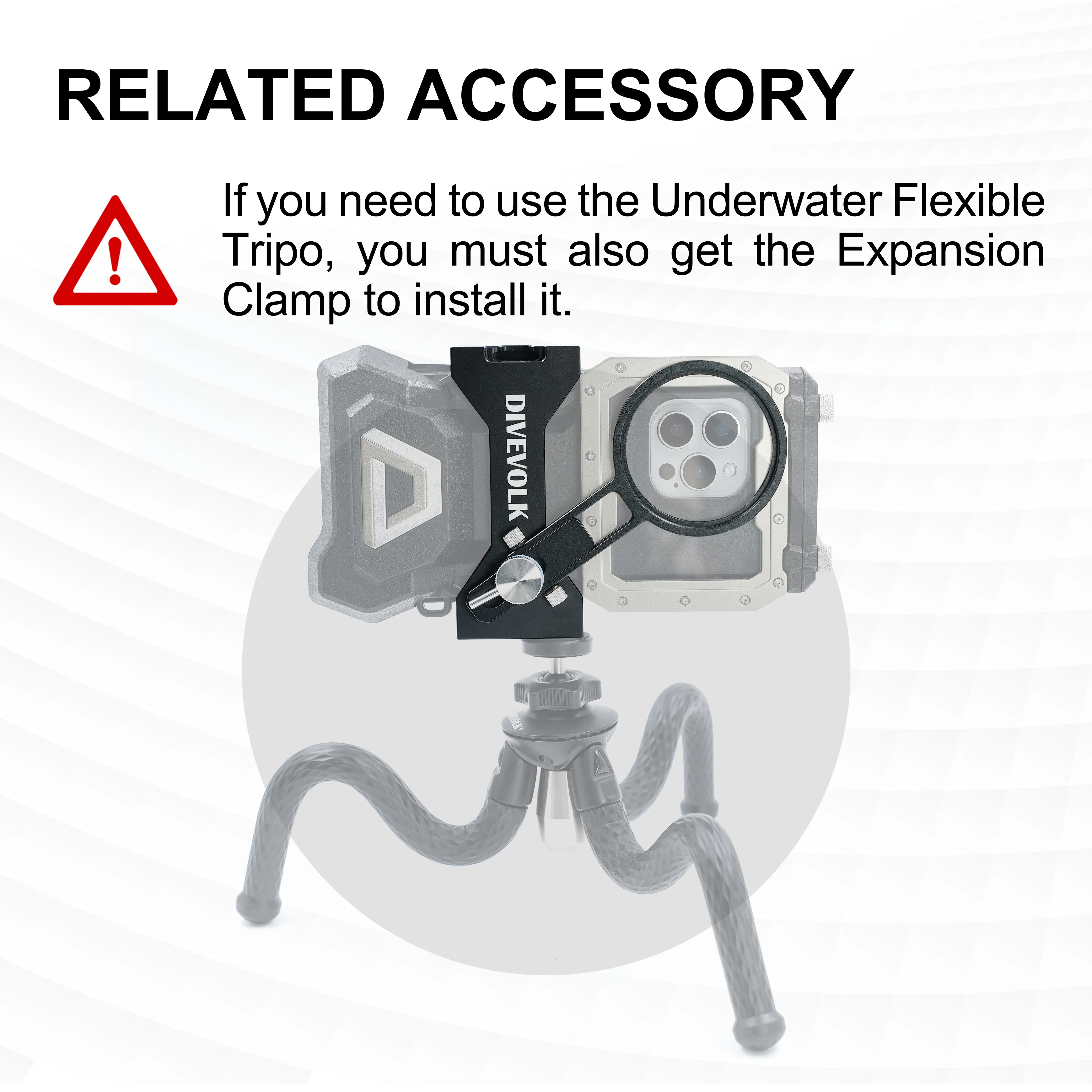 Underwater Flexible Tripod for smartphone underwater housing, Addroid and iPhone diving phone case, compact camera, action camera - Image 3