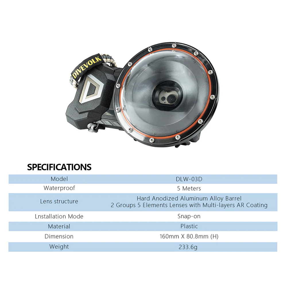 DIVEVOLK Dome Lens for SeaTouch 4 Max Underwater housing - Image 4
