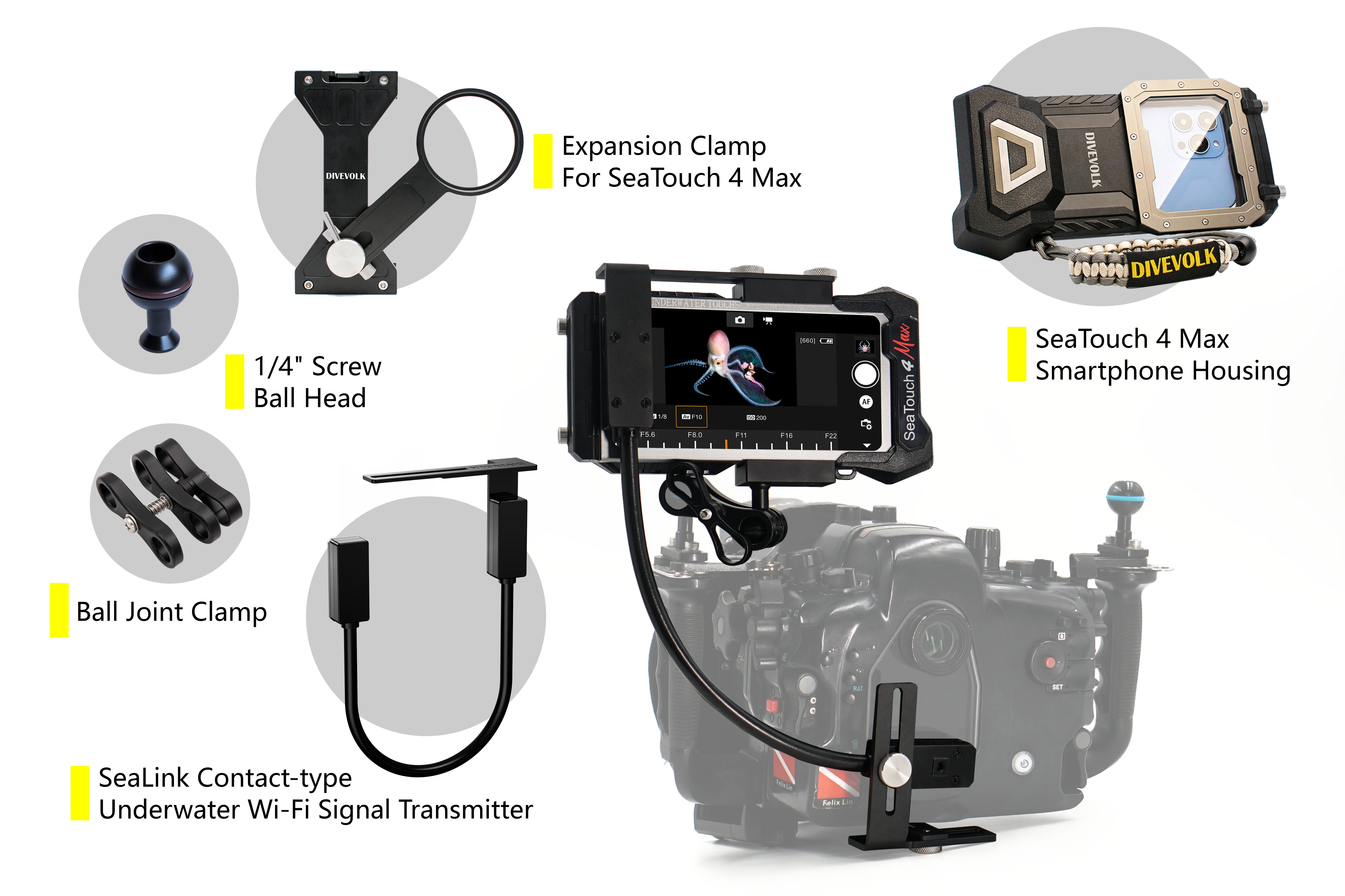DIVEVOLK Camera Link Contact Type Underwater WiFi Signal Transmitter to connect Smartphone and Camera - Image 6