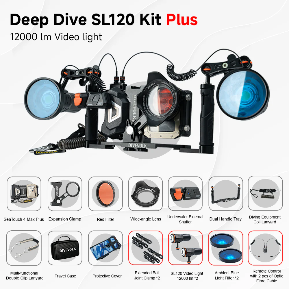 DIVEVOLK SeaTouch 4 Max Plus Deep Dive Kit with dual light for iPhone and most Android smartphone, dive housing, waterproof phone case - Image 14