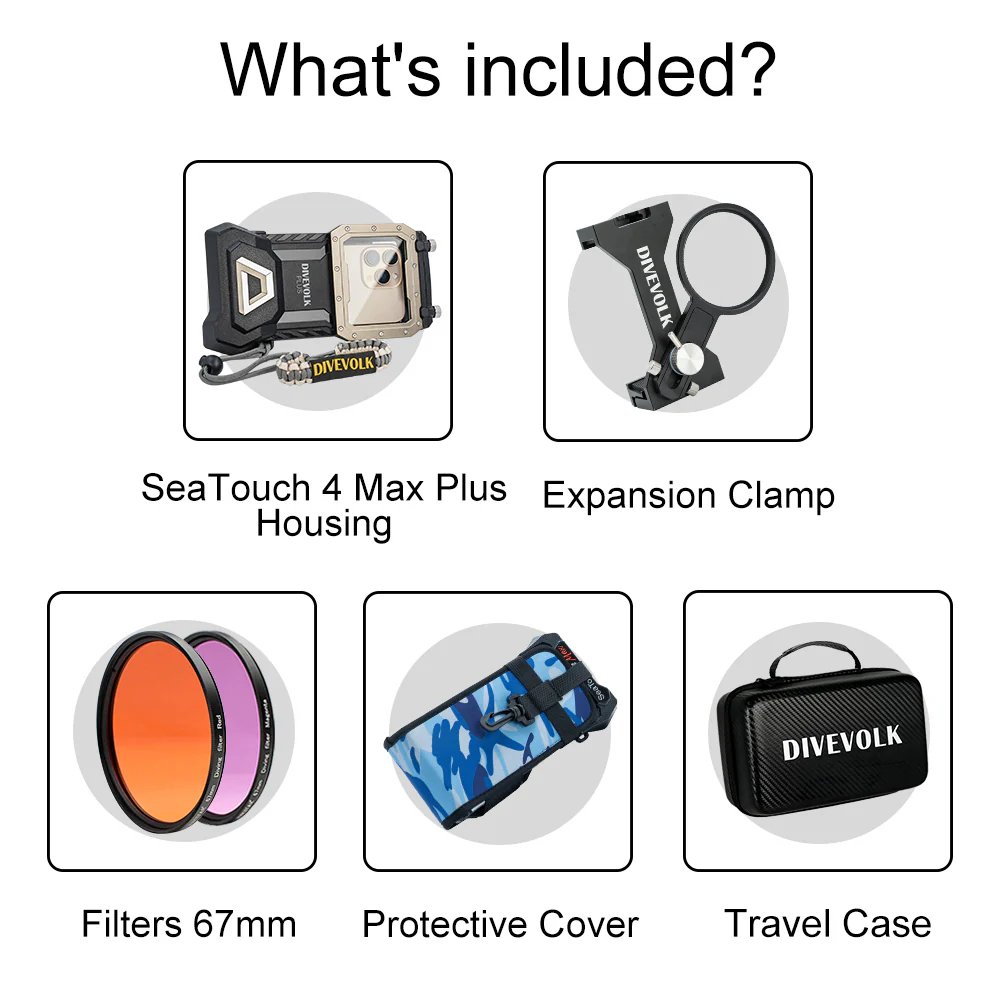 DIVEVOLK SeaTouch 4 Max Plus Underwater Housing Ffilter Kit for iPhone and most Android smartphone, dive housing - Image 4