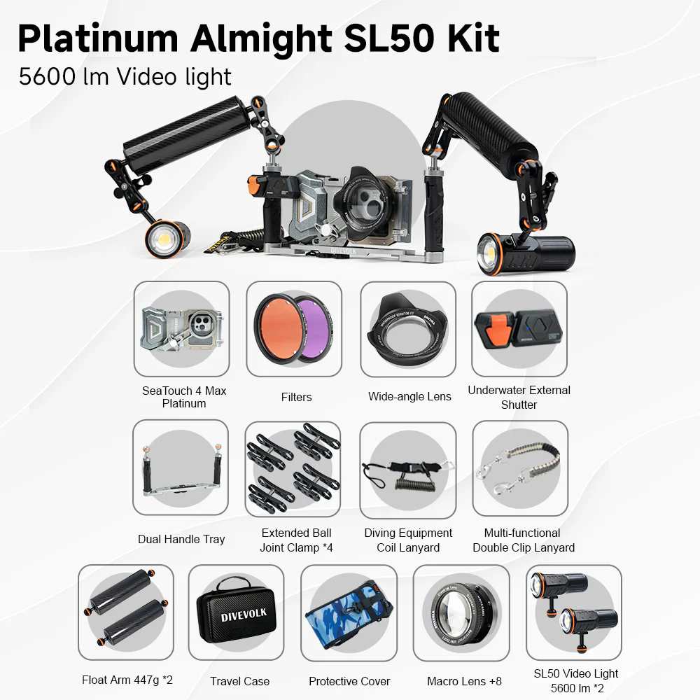 DIVEVOLK SeaTouch 4 Max Platinum Underwater Housing Almighty Kit for iPhone and most Android smartphone, dive housing, waterproof phone case - Image 4