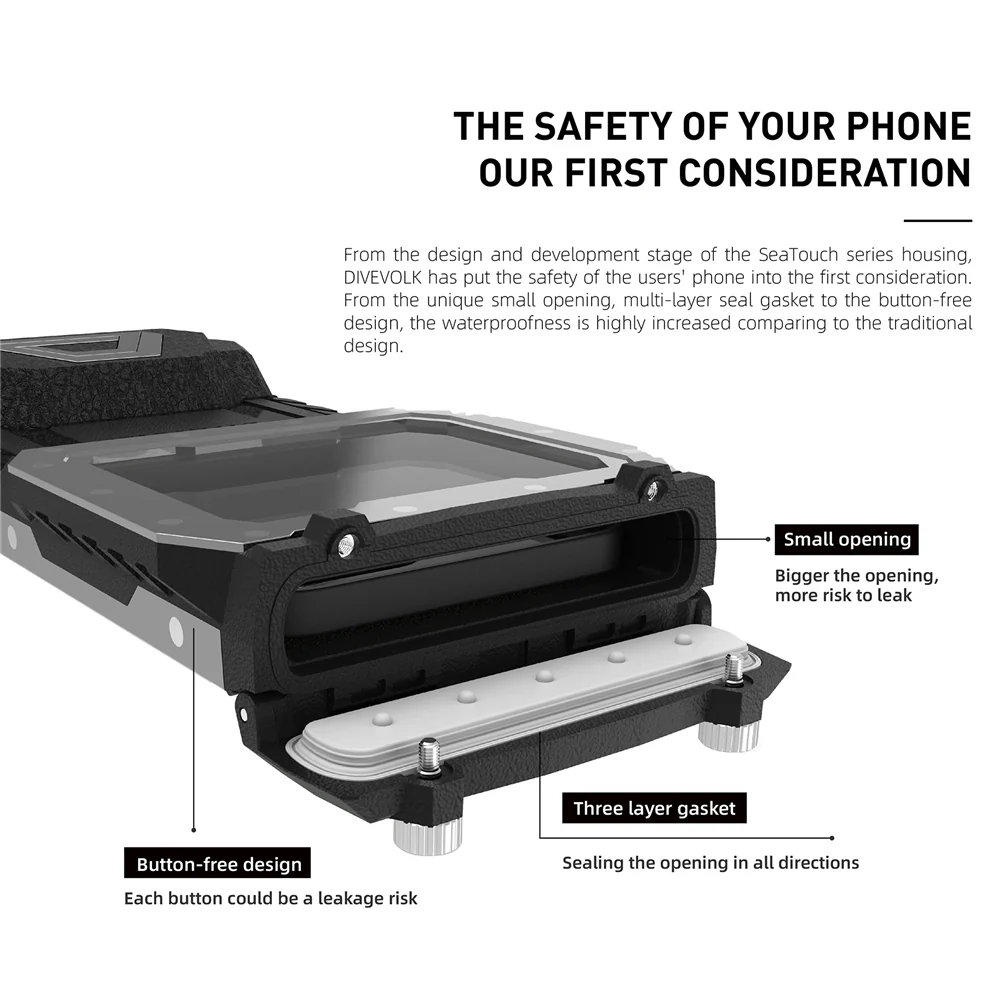 DIVEVOLK SeaTouch 4 MAX PLUS Underwater Housing compatible to iPhone and Android, Dive Housing, Waterproof Phone Case - Image 7