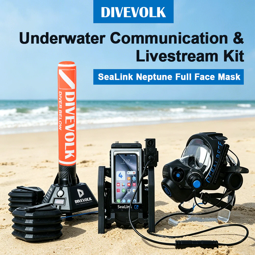 DIVEVOLK x Ocean Reef SeaLink Neptune Underwater Communication & Livestream Kit - Image 3