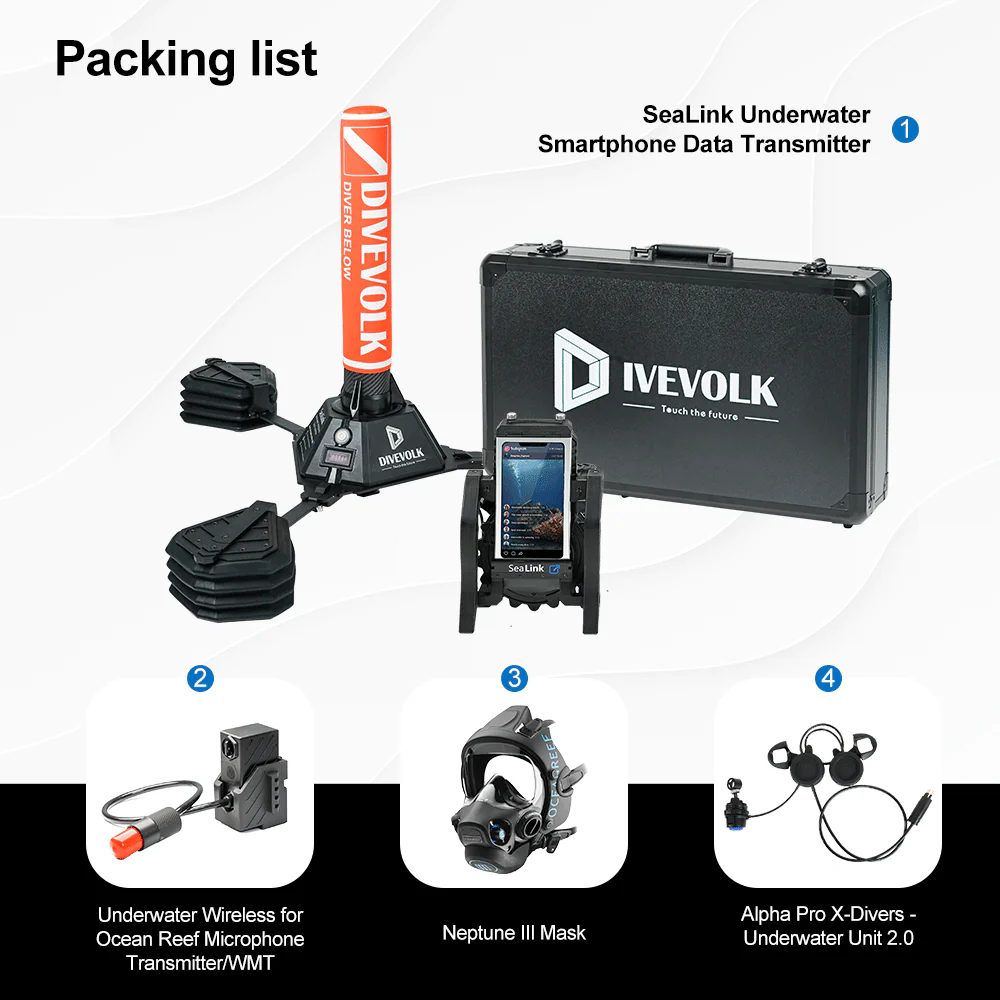 DIVEVOLK x Ocean Reef SeaLink Neptune Underwater Communication & Livestream Kit - Image 4