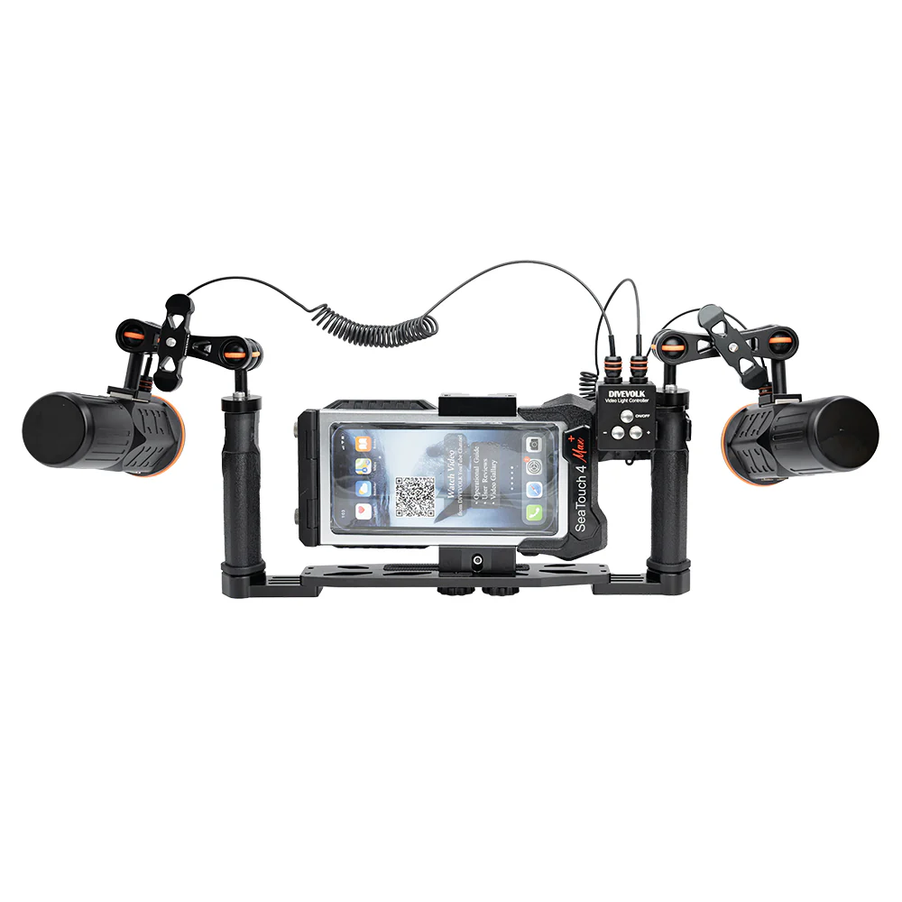 DIVEVOLK Dual Handle Tray for smartphone underwater housing, compact camera housing, action camera, Gopro, DJI Action, Insta360 - Image 12