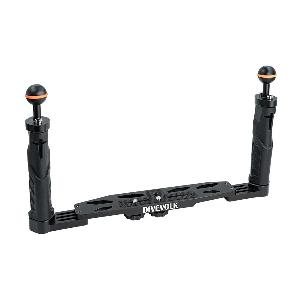 DIVEVOLK Dual Handle Tray for smartphone underwater housing, compact camera housing, action camera, Gopro, DJI Action, Insta360 - Image 14