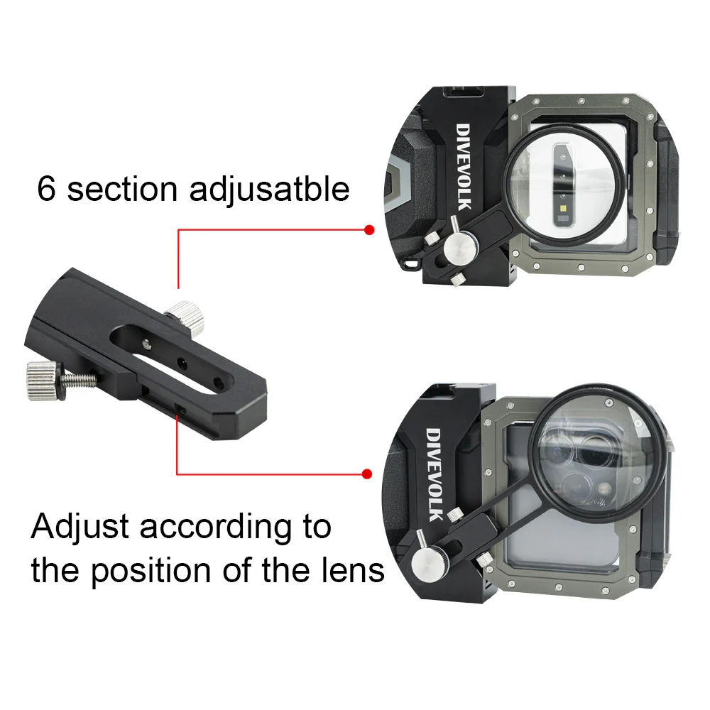 Divevolk Seatouch 4 Max Plus Expansion Clamp with 67mm adapters arm for underwater photography - Image 4