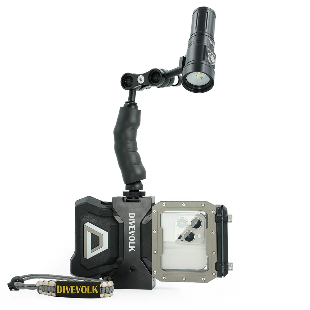 Fixable arm with cold shoe and hall head for underwater photography light mount and angle adjustment - Image 7