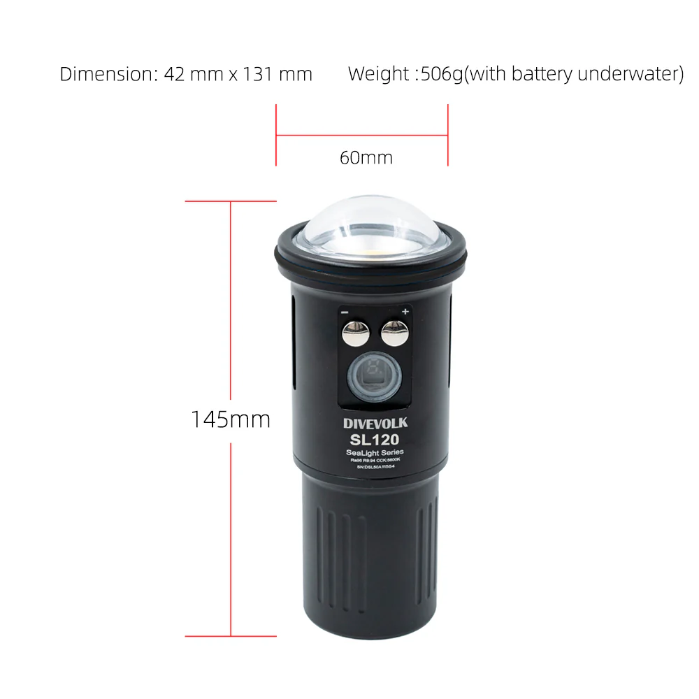DIVEVOLK SL120 underwater video light 12000 lumens for Underwater Photography and Video - Image 5